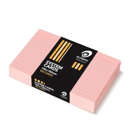 6x4 System Cards 100x150mm Ruled Pink Pack 100