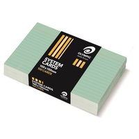 6x4 System Cards 100x150mm Ruled Green Pack 100