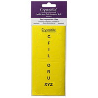 Suspension File Crystalfile Index Tabs ROUNDED AZ Yellow 111544C Pack 60