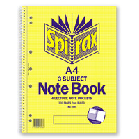Lecture Book A4 3 Subject 300 page pack 5 Spirax 599 56599
