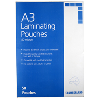 Laminating Pouch A3  80 Micron  Pack 100 Gloss NP9691 Protext 