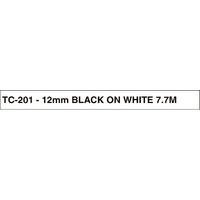 TC201 P-touch 12 mm Black On White Brother TC-201 - each 