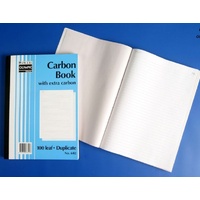 Plain Ruled Carbon Books A4 Duplicate 602 07312 - 100 LEAF DUPLICATE with Carbon