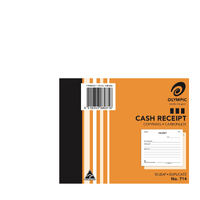 Cash Receipt Book 100x125mm Duplicate Carbonless #714 per book Olympic #142812 5x4