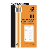 Invoice Statement Book  8x5 #724 Duplicate Carbonless 200x125mm - sold each #142800