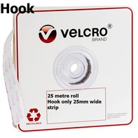 Velcro Strip 25m roll Hook Only 25mm x25m White Roll 43362