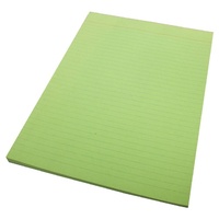 Pads Office A4 Ruled Bank Quill Lime Green x10