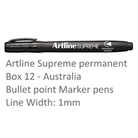 Marker Artline Supreme Permanent 1mm Box 12 Black