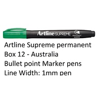 Marker Artline Supreme Permanent 1mm Box 12 Green