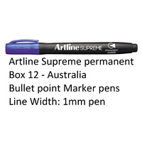 Marker Artline Supreme Permanent 1mm Box 12 Purple