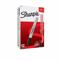 Marker Sharpie Perm Fine  Black Box 12 1.0mm #30001 #30051 