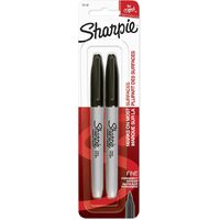 Marker Sharpie Fine Point Black Pack  2 #30162PP