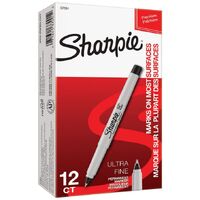 Marker Sharpie ULTRA Fine 0.3mm Black Box 12 Permanent S37001 S37121