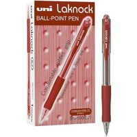 Pens Uniball SN100F Laknock BP RT Fine Red box 12 SN100FR