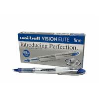 Pens Uniball UB200 Blue Rollerball Vision Elite Fine 0.8mm Box 12 UB200BL