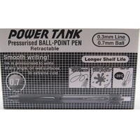 Pens Uniball SN227 Power Tank Ballpoint 0.7mm Black Box 12 SN227FBK Retractable 