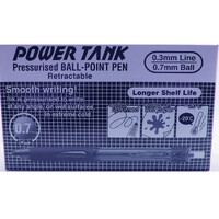 Pens Uniball SN227 Power Tank Ballpoint 0.7mm Blue Box 12 SN227FBL Retractable 