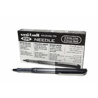 Pen Uniball UB185S Black box 12 Needle Point Roller Ball 0.5mm Fine 