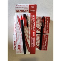 Pens Uniball SX101 Fine Red Box 12 Jetstream Stick 0.7mm SX101FR