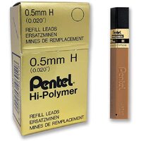 Pencil Leads Pentel 0.5mm H Hi Polymer Box 12 Tubes