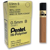 Leads Pentel 0.5mm B Hi Polymer Box of 12 Tubes