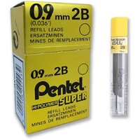 Leads Pentel 0.9mm 2B Box 12 Tubes 5092B