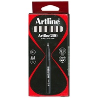 Pen Artline  200 0.4 Fine Black Box 12 Fineliners 120001