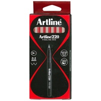 Pen Artline  220 0.2 Superfine Red Box 12