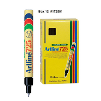 Marker Artline 725 0.4mm Black Box 12 Superfine Tip Permanent #172501