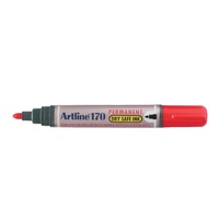 Marker Artline 170 Bullet Tip Red Box 12 Permanent Dry Safe