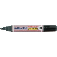Marker Artline 190 PERMANENT Chisel Tip Black 101901 - box 12 