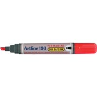 Marker Artline 190 PERMANENT Chisel Tip Red Box 12