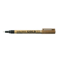 Paint Marker 0.8mm Line Artline 999XF Gold Extra Fine Point Box 12 