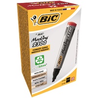 Marker Bic Chisel tip Permanent Red box 12 230003