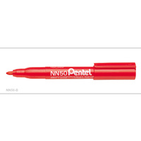 Markers Pentel NN50B Perm Bullet tip RED box 12