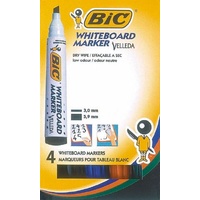 Markers Whiteboard Bic CHISEL tip Assorted - box 4 
