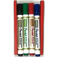 Whiteboard Markers  pack 4 Pentel MW85 Bullet Point Assorted MW854AST