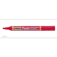 Markers Pentel N860B Perm Chisel Red Box 12