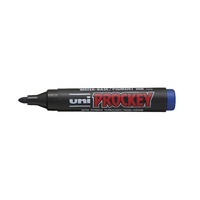 Markers Uni Prockey PM122 Bullet Point Blue Box 12 Permanent, odourless, water-based pigment ink marker