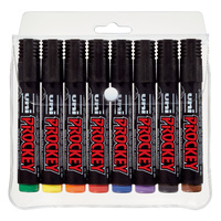Markers Uni Prockey PM122 Bullet Point Assorted Wallet of 8 Permanent PM1228C Tip sizes 1.2-1.8mm