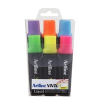 Highlighter Artline Vivix Assorted wallet of  6 #167076