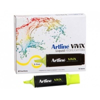 Highlighter Artline Vivix Yellow Box 10 167007 Office Schools and home use