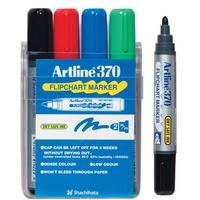 Flipchart Markers Artline 370 Asst box  4 Bullet Tip #137044