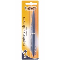 Pen Bic Captive Desk With Chain Blue Blister Pack 1873 