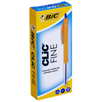 Pen Bic Clic Fine Blue 0411 box 10 Retractable 922627