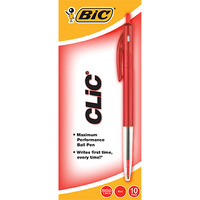 Pen Bic Clic Medium Red Box 10 922619 