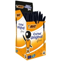 Pen Bic Cristal x50 FINE Black Box 50 #872731 0.8MM 141