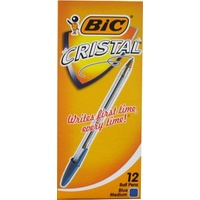 Pen Bic Cristal x12 Medium Blue 0211 Box 12 #954376