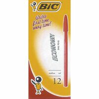 Pen Bic Economy Fine Red 0124 Box 12 