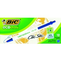 Pen Bic Ecolutions Clic Stic 879310 Blue Box 12
